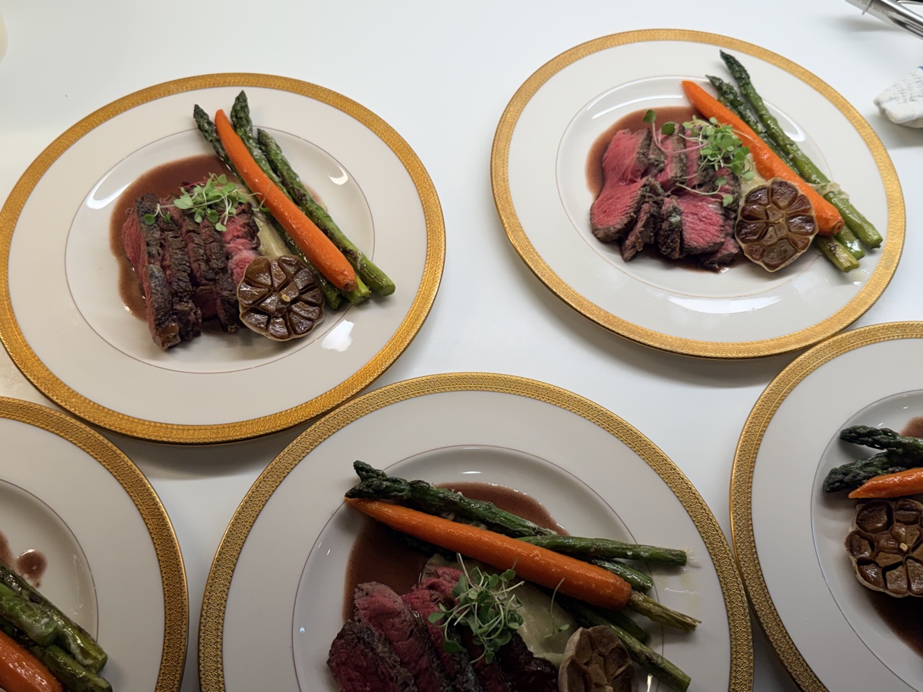 Beef tenderloin dinners ready for service