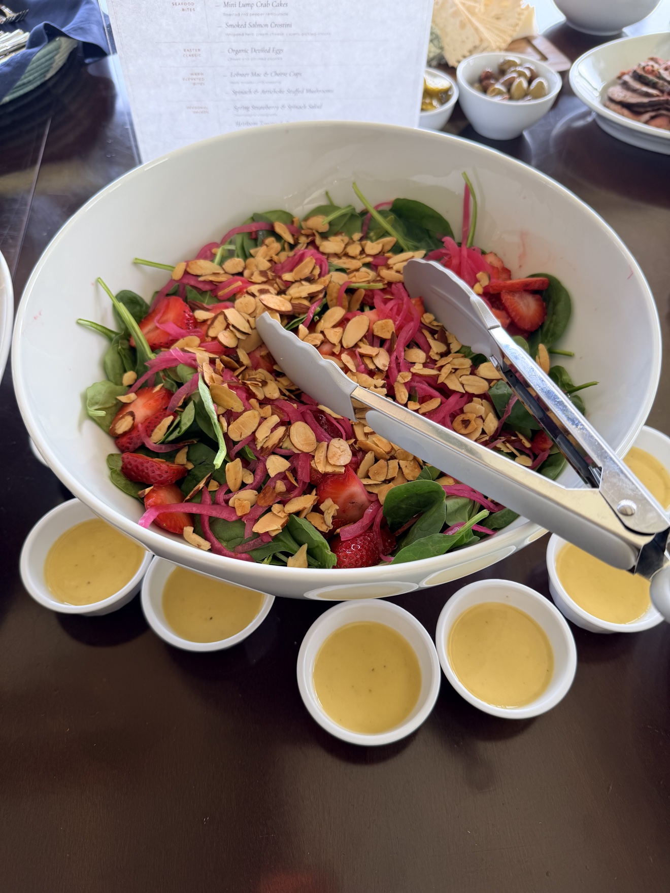 Fresh strawberry spinach salad